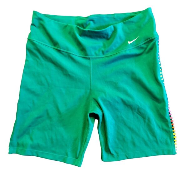 Nike Women's Dri-Fit Compression Shorts Teal Green Size L - Picture 1 of 11
